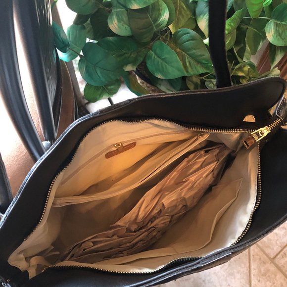 Silver and Black Leather Fret Tote - Picture 2 of 2